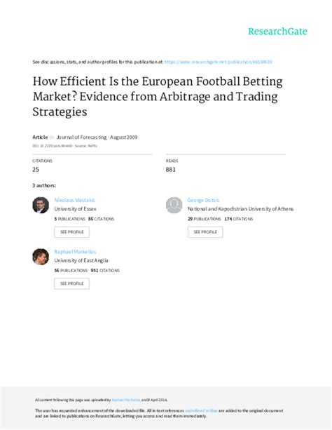 Arbitrage in the European Soccer Betting Market Professor .